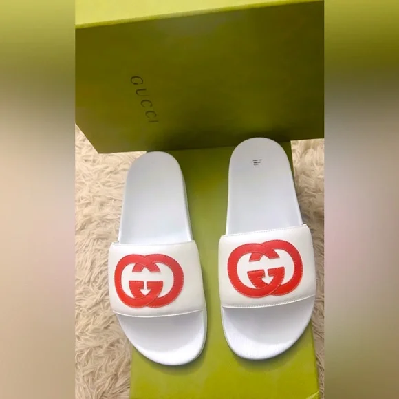 Gucci | Shoes | New Gucci Mens Slide Sandals Pursuit Gg Logo  display picture 1